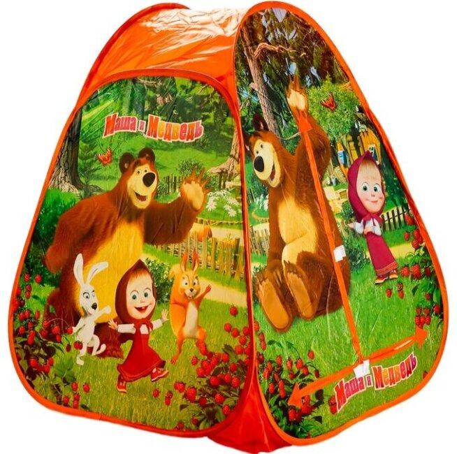 Палатка Играем вместе Маша и медведь конус в сумке GFA-МВ01-R, оранжевый фото